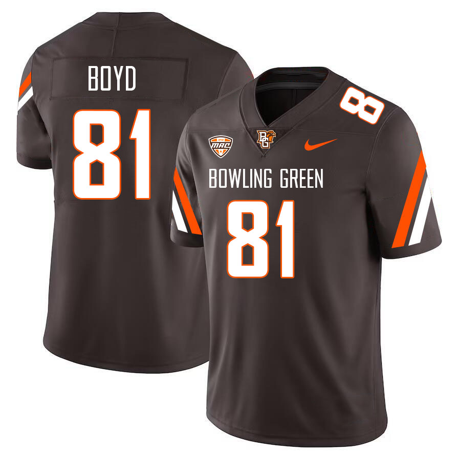 Bowling Green Falcons #81 Elijah Boyd College Football Jerseys Stitched-Brown